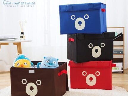 Cartoon Bear Foldable Storage Box – High-Quality & Spacious Organizer