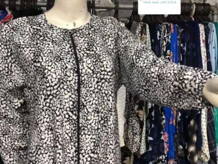 Printed Full Zip Abaya – High-Quality Georgette Fabric