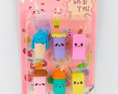Pack Of 6 - Cute Bottle Shape Pencil Eraser
