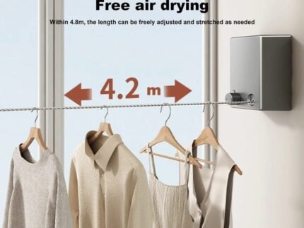 Stainless Steel Concealed Retractable Clothesline – 4.2 Meter