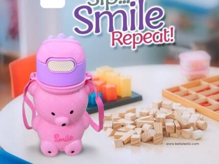 Teddy Bear Sippy Straw Bottle