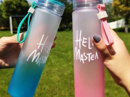 Gradient Colour Glass Water Bottle