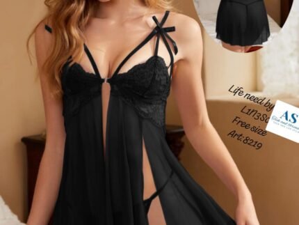 Short Net Nighty 2-Piece Set – Elegant & Alluring