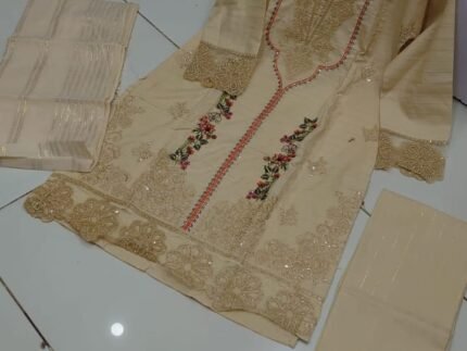 Fancy 3PC Embroidered Suit – Premium Collection