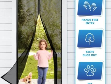 Magic Mesh Magnetic Screen Door – 2 Pcs Set with Box