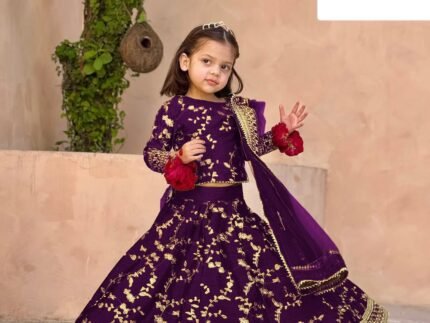Kids 3-Piece Embroidered Skirt Suit