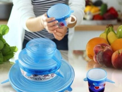 Set of 6pcs Silicone Stretchable Lids Covers